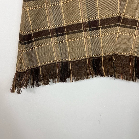 Vintage Jessica Plaid A Line Fringe Skirt Sz 29 - Picture 4 of 10